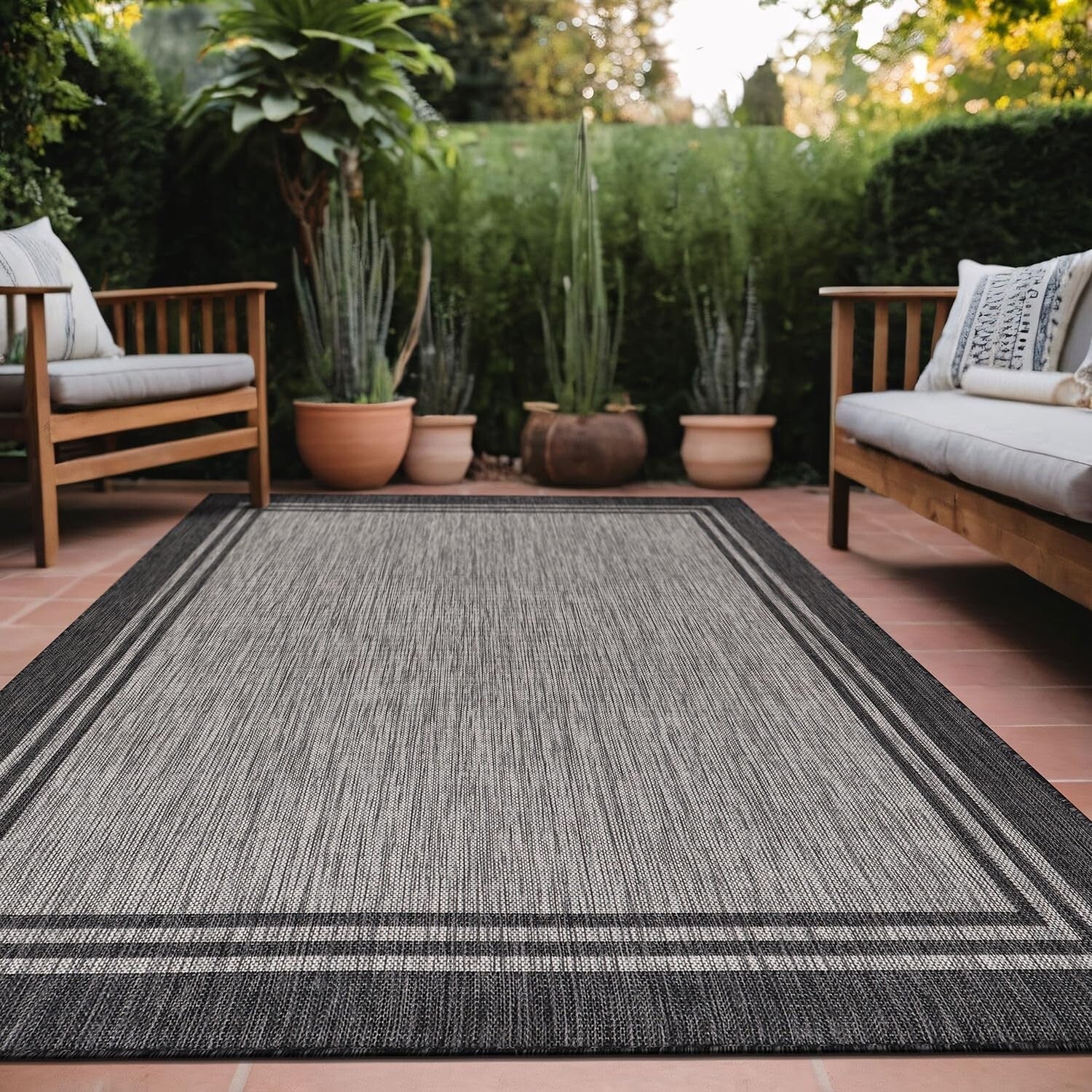 8x10 Waterproof Outdoor Rug - Elegant, Stylish for Patio & Interior Spaces