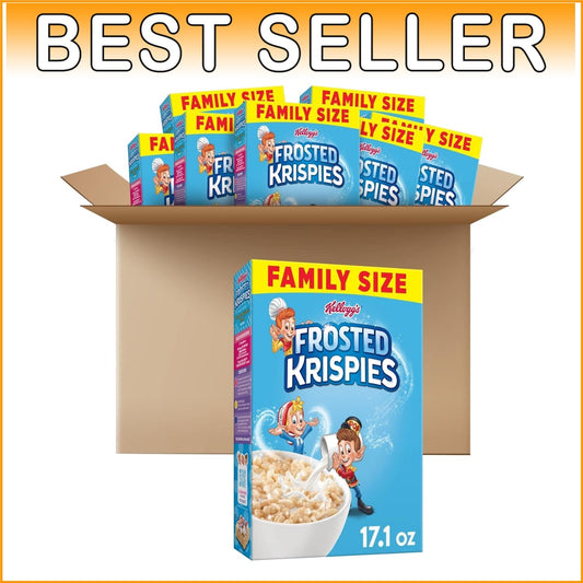 8-Pack Frosted Krispies Cereal - Versatile & Crunchy Breakfast & Snack Option