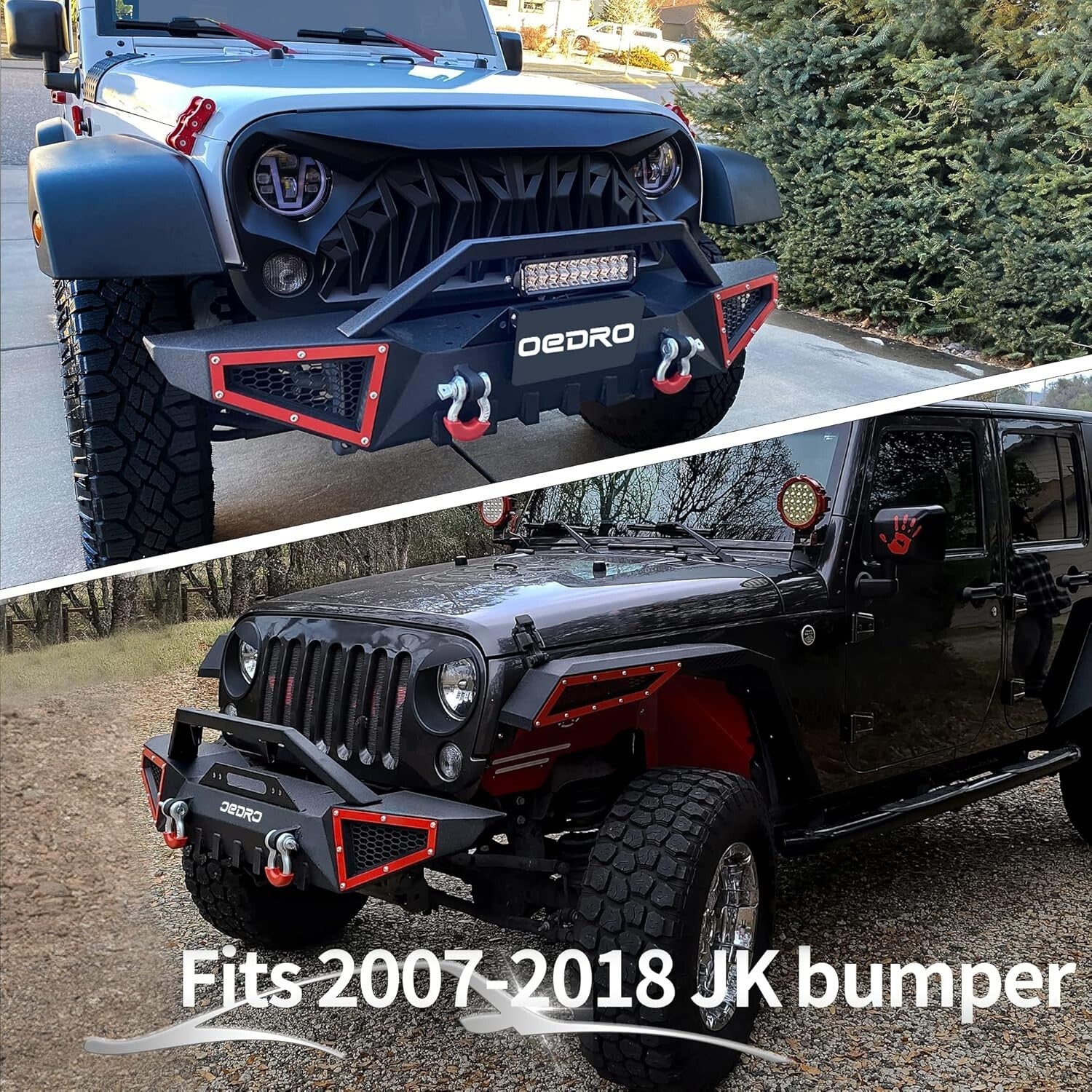Full Width Bumper for 2007-2018 Jeep Wrangler JK/JKU - Tough Off-Road Design