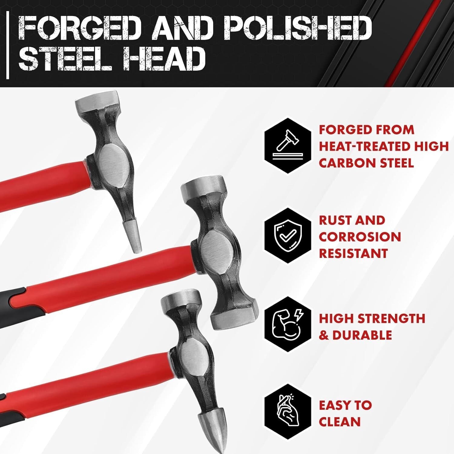 Complete Hammer and Dolly Set for Precision Car Body Repairs - 7 Pieces