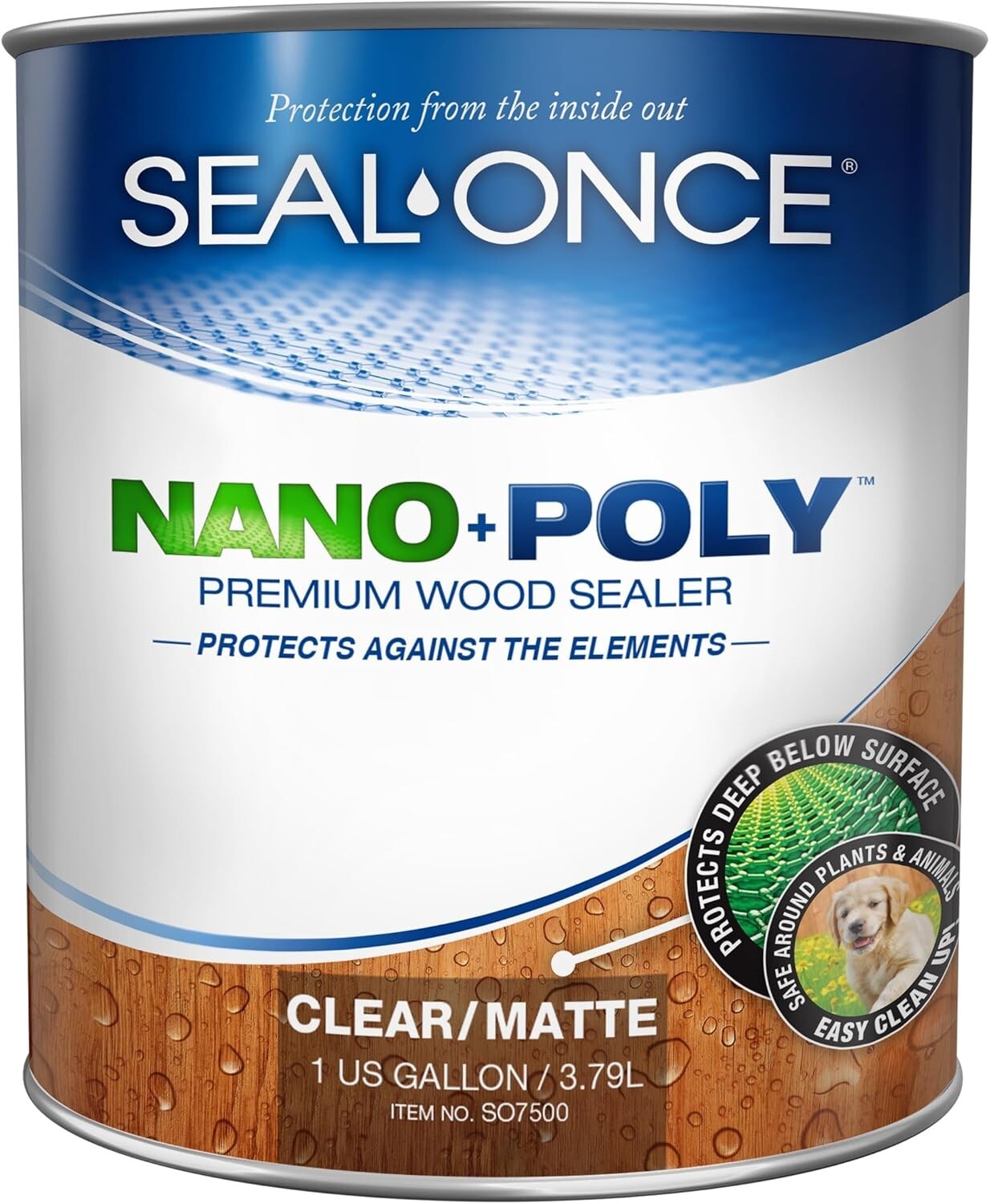 Clear Water-Resistant Polyurethane Wood Sealer for Floors & Furniture - 1 Gallon