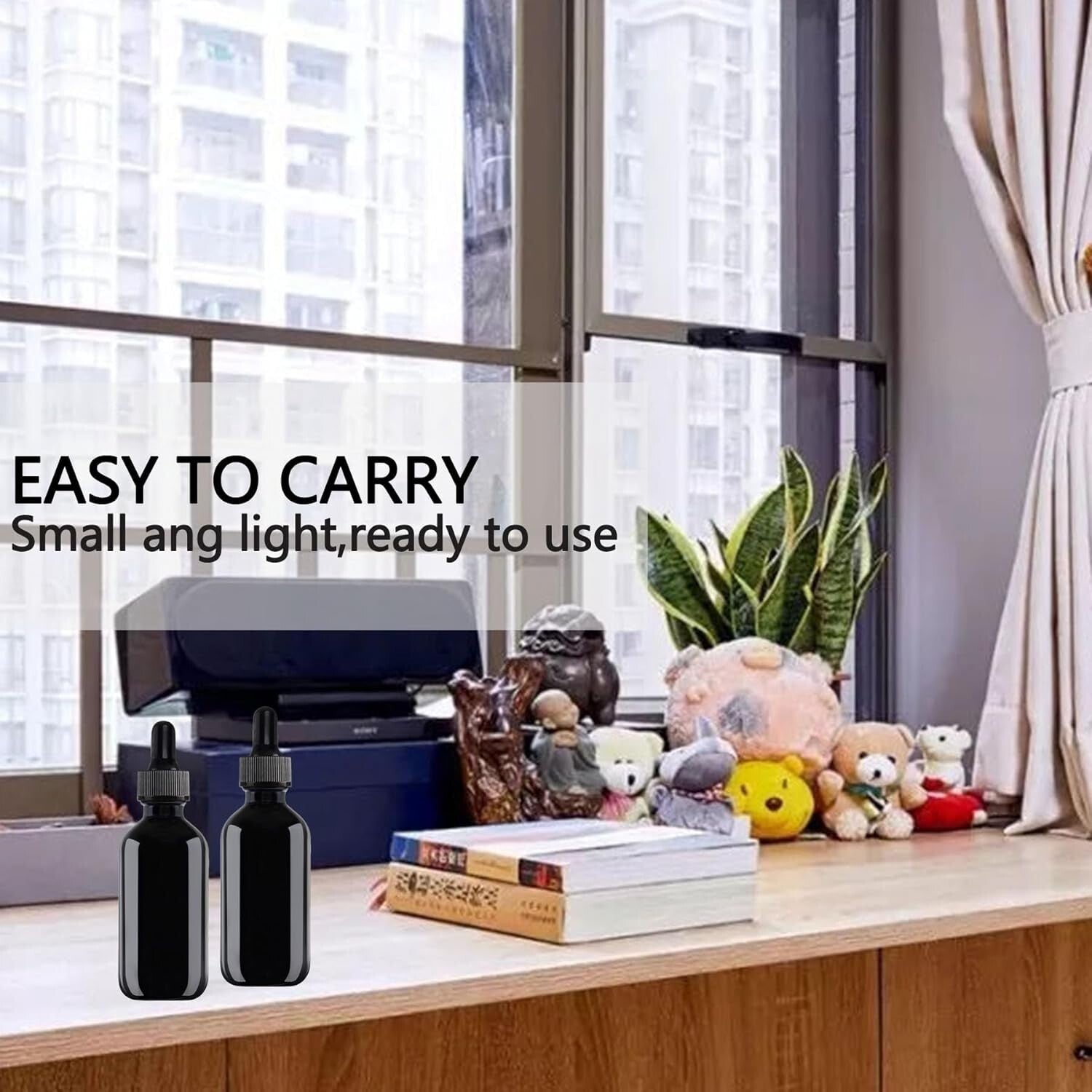 Elegant 48-Piece 2oz Black Boston Round Dropper Bottle Set for Easy Storage