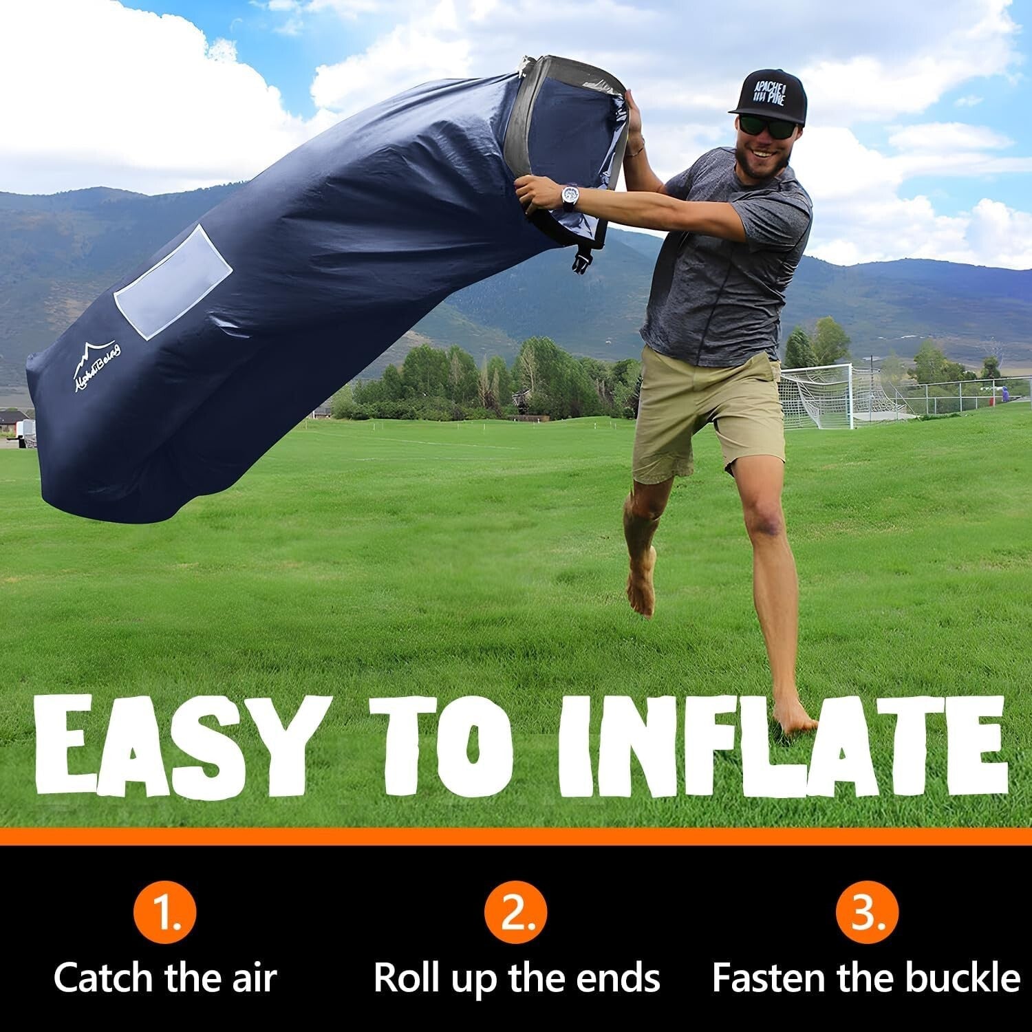 Extra-Large Inflatable Hammock Chair - Water Resistant & Weight Capacity 650 lbs