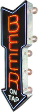 Load image into Gallery viewer, Retro Neon Beer On Tap Double-Sided Sign with LED Bulbs – Perfect for Man Caves