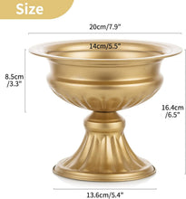 Load image into Gallery viewer, Metallic Gold Centerpiece Vases - 10 Pcs, 6.5in Trumpet Design for Weddings