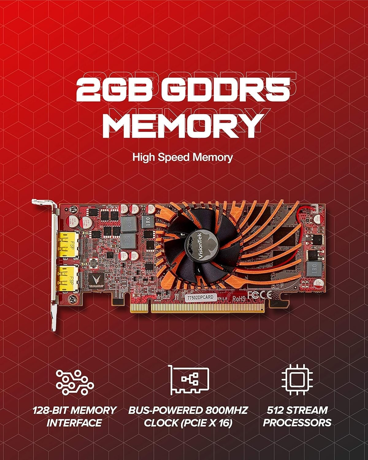 Power Your Displays with AMD Radeon HD 7750 2GB GDDR5 - Plug-and-Play Design
