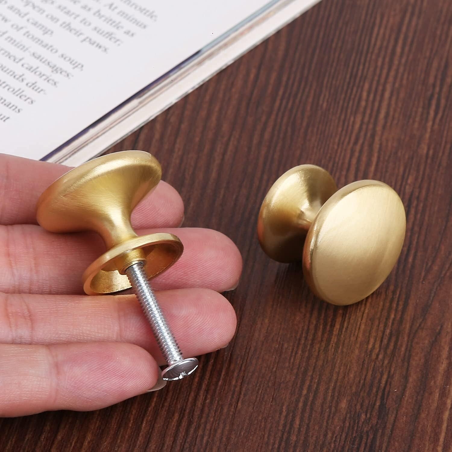 30 Pack Brass Drawer Knobs - Gold Kitchen Cabinet Handles for Easy Upgrade