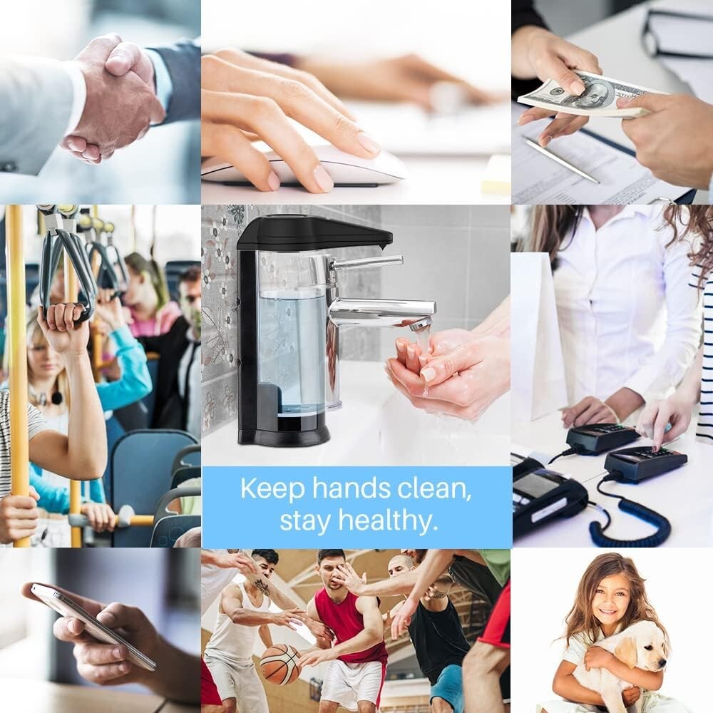 Touchless 17oz Automatic Soap Dispenser – Adjustable Volume Control in Black