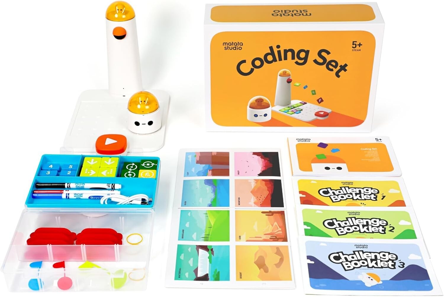 Educational STEM Coding Robot for Ages 4-10 with 37 Coding Blocks and Challenges