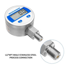 Load image into Gallery viewer, Stainless Steel Digital Pressure Gauge - 1/4" NPT, 1% Accuracy with Backlight