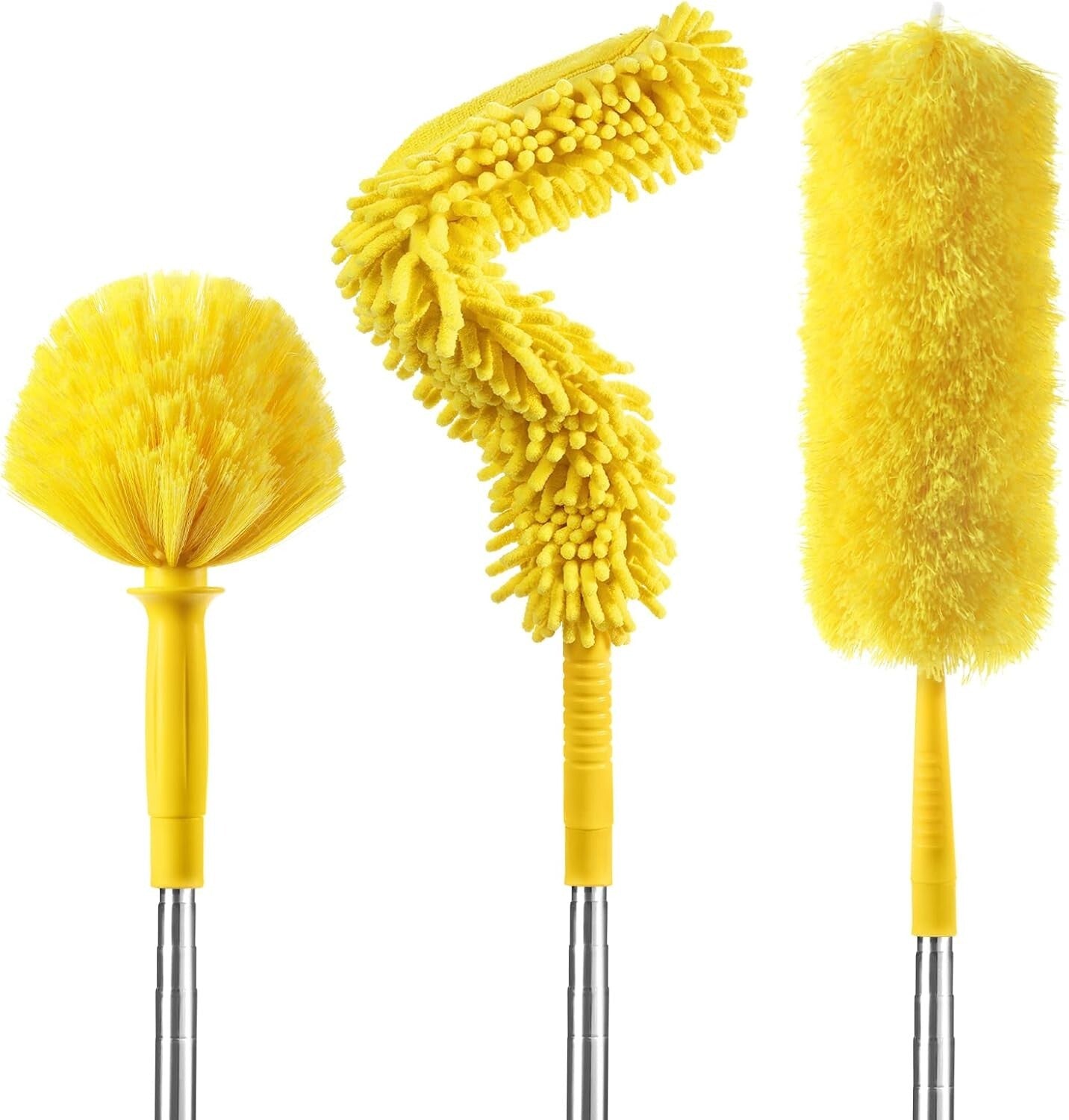 17-Foot High Reach Duster Kit with Extendable Pole - 3-in-1 Cleaning Solution