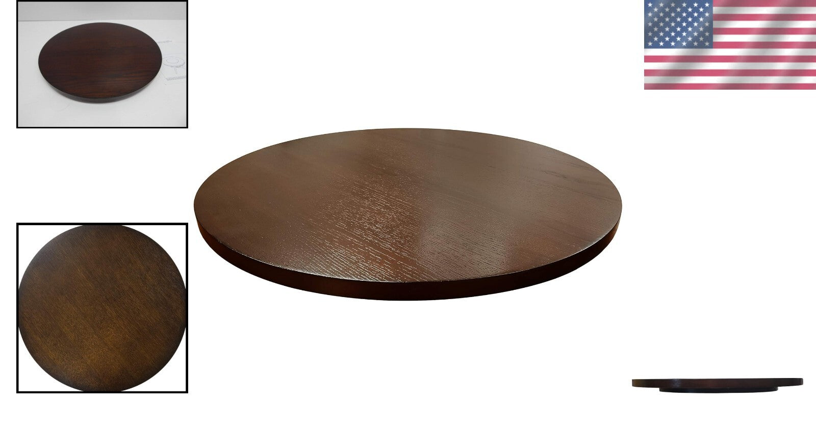 Espresso Finish 21-Inch Spinning Lazy Susan for Elegant Dining Experience