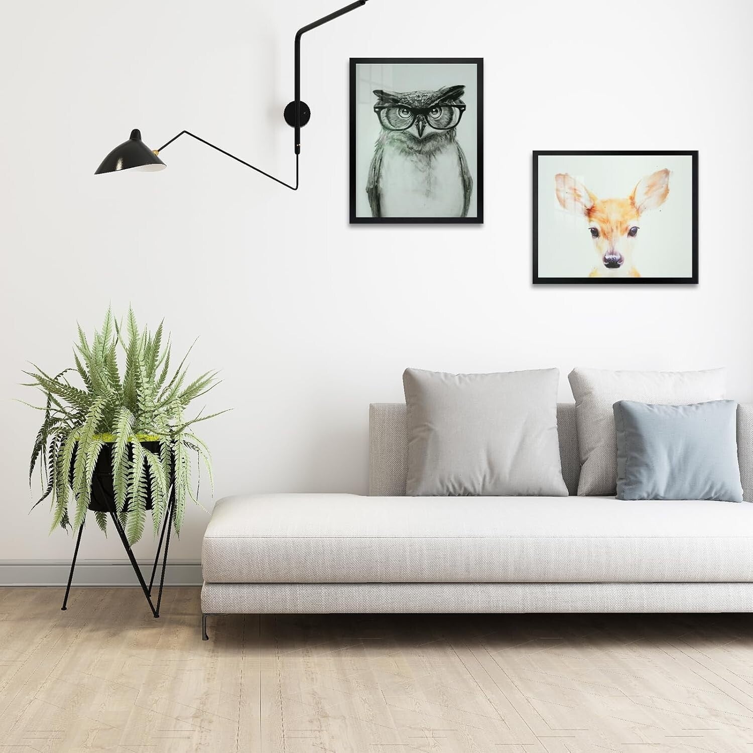 Modern Black Gallery Wall Frames 16x20 with 11x14 Mat - 2 Pack for Photos