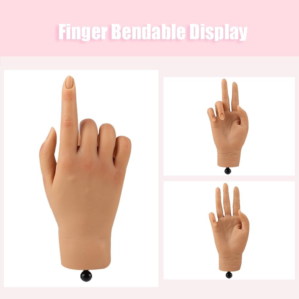Reusable Soft Silicone Nail Training Hand: Perfect for Professional Practice