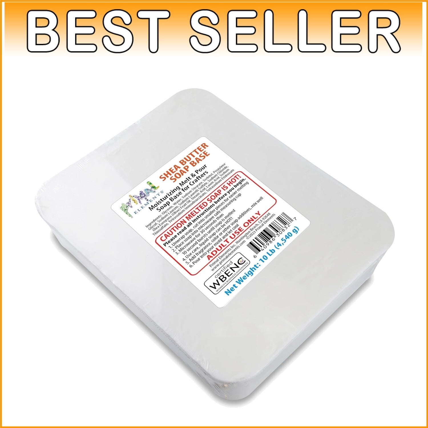 Moisturizing Shea Butter Glycerin Soap Base - 10 lb, Easy to Melt & Mold