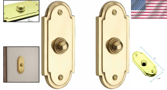 Elegant Solid Brass Wired Doorbell Button - Pack of 2, Vintage Colonial Design