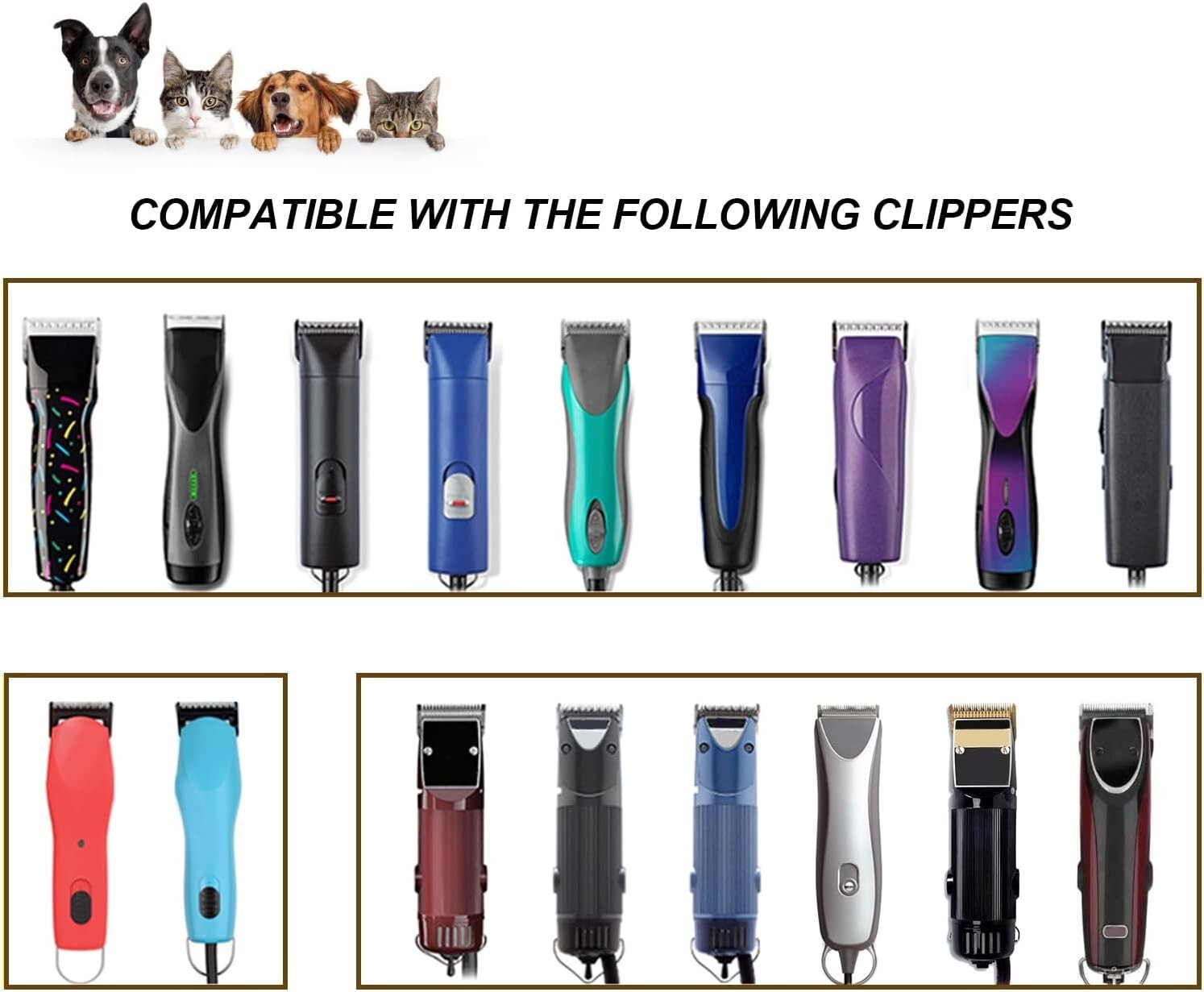Versatile Dog Clipping Blades Compatible with Popular Clippers - Sizes 10 to 4FC