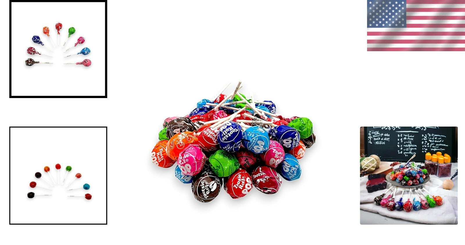 Individually Wrapped Tootsie Roll Lollipops - 9 Flavors, Peanut & Gluten Free