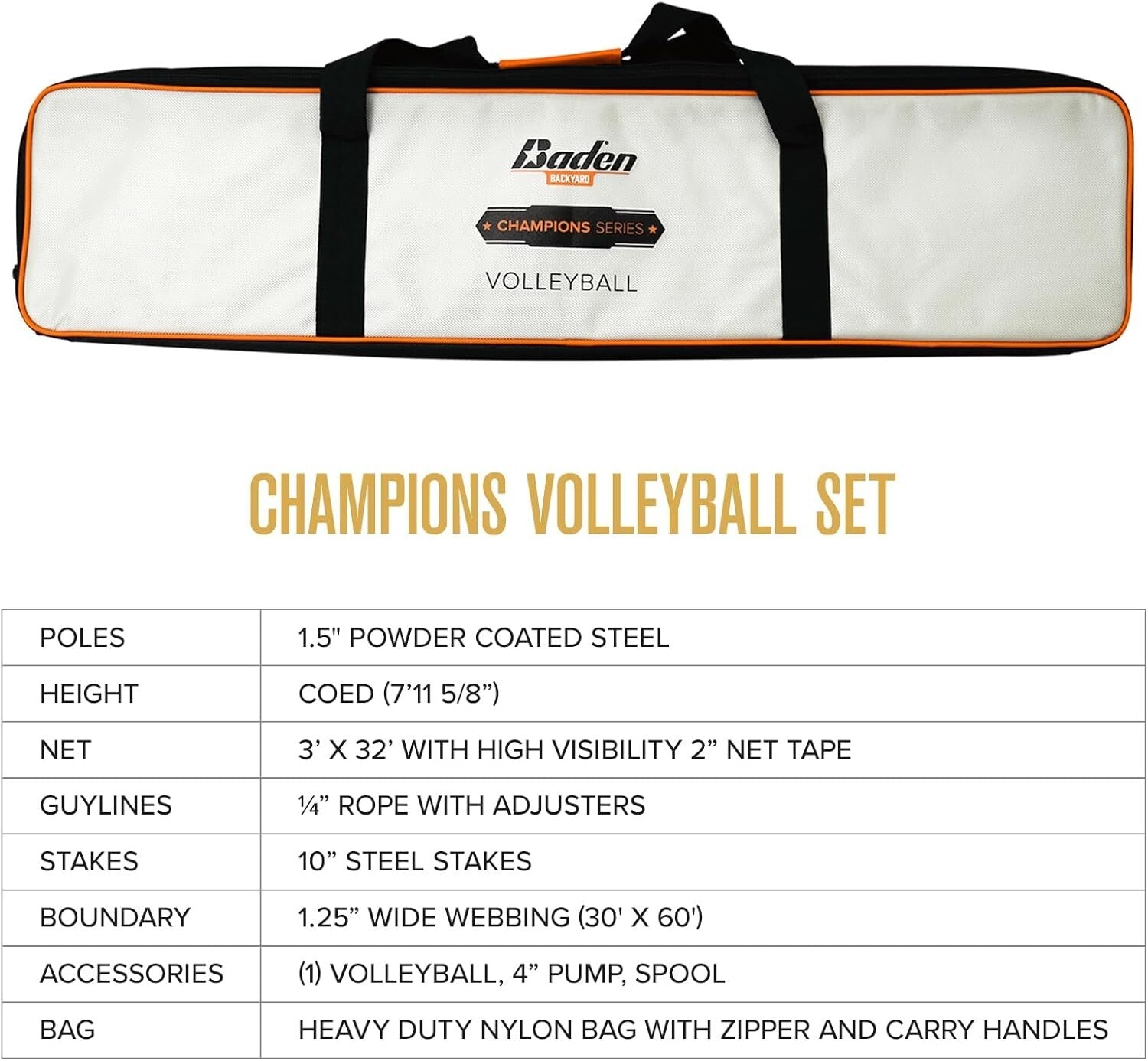 Weather-Resistant Backyard Volleyball Set with Toddler-Safe Poles & Accessories