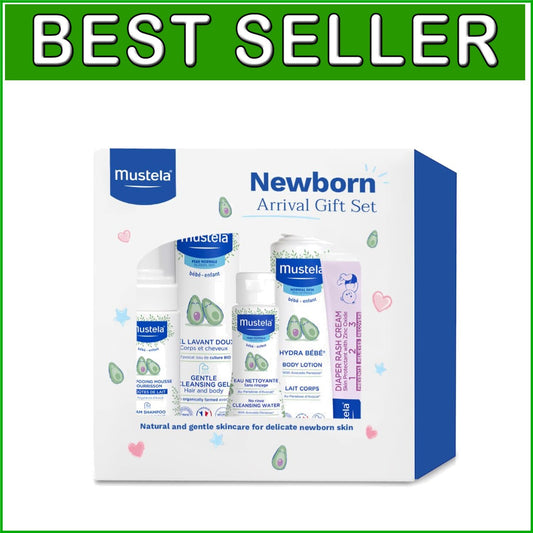Delicate Newborn Skincare & Bath Essentials - 5 Piece Gift Set for Babies