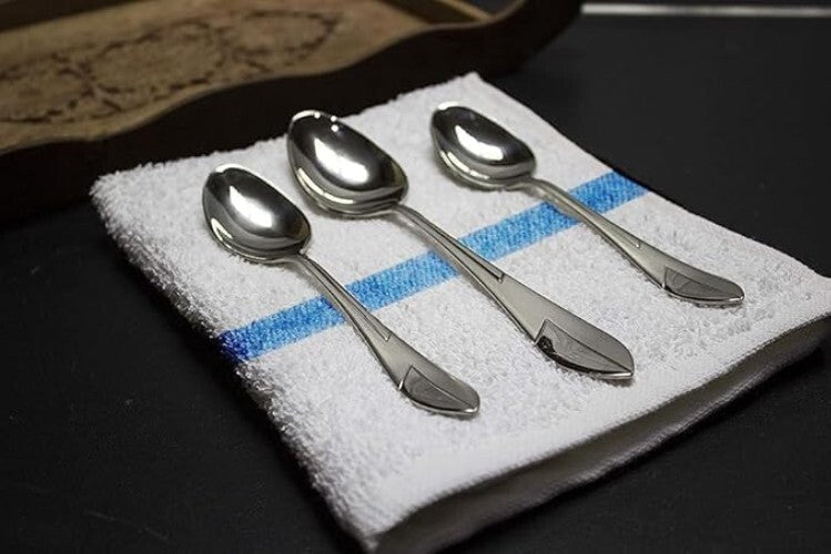 Durable Lint-Free 60 Pack of Blue Stripe Terry Towels - Eco-Friendly Solution