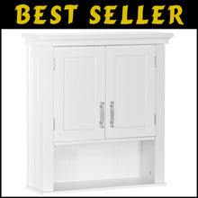 Load image into Gallery viewer, Stylish Wall Mount Storage Cabinet with Open Shelf for Toiletries - White Finish