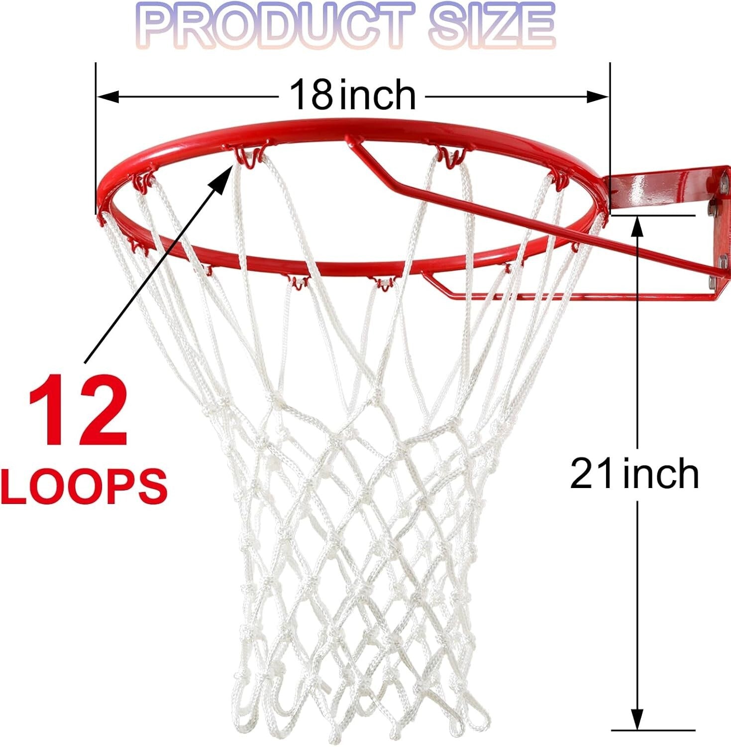 Easy Install Outdoor Basketball Net - 12 Loops, Heavy Duty for All Hoops