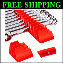 Load image into Gallery viewer, Compact Magnetic Wrench Organizer for 40 Tools - Modular Design, Textured Red