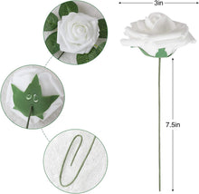 Load image into Gallery viewer, Versatile 100pcs White Foam Roses - Perfect for Weddings, Showers &amp; More