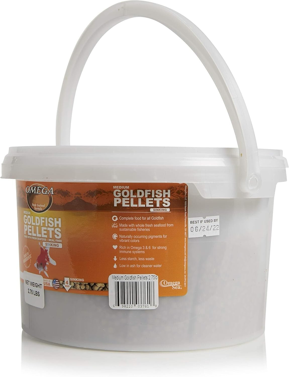 Sustainable Sinking Goldfish Pellets - 2.75 lb Bucket, All Life Stages Nutrition