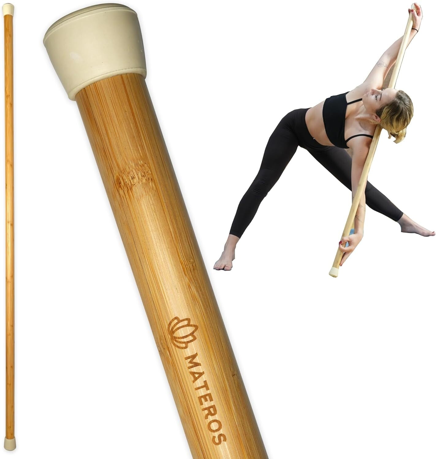 Durable Bamboo Mobility Stick - Versatile Aide for Yoga, Fitness & Martial Arts