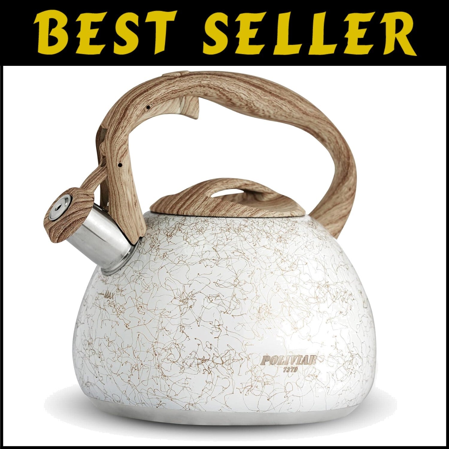 Anti-Hot 2.7 Quart Stainless Steel Tea Kettle with Loud Whistle for Safe Boiling
