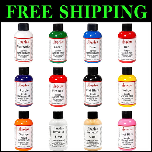 Customizable 12 Color Leather Paint Set - 4oz Flexibility with Crack Resistance!