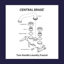 Load image into Gallery viewer, Antique Brass Wall-Mounted Laundry Faucet with Long Reach and ADA Compliance