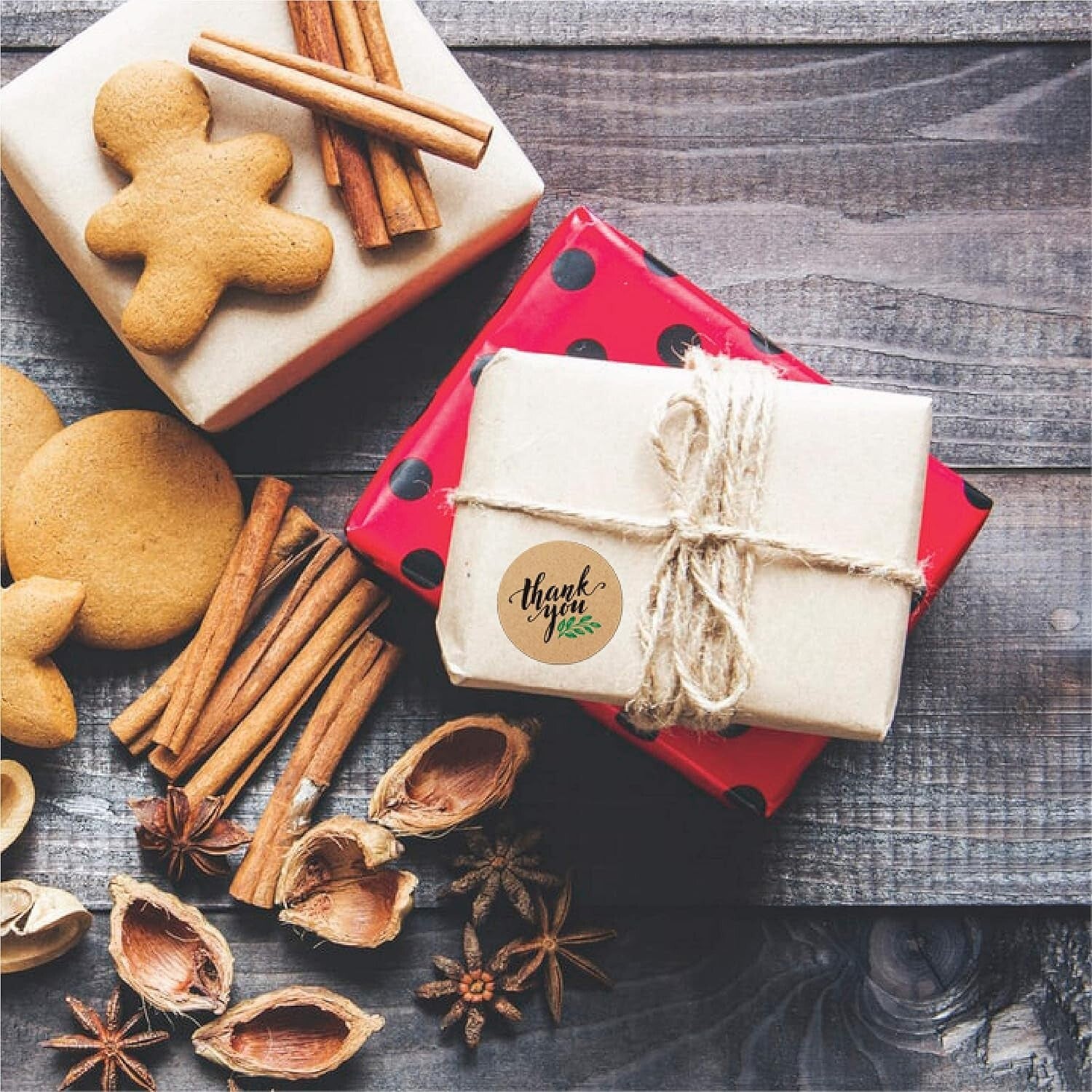 10000 Kraft Thank You Stickers - Elegant 1 Inch Round Labels for Your Business