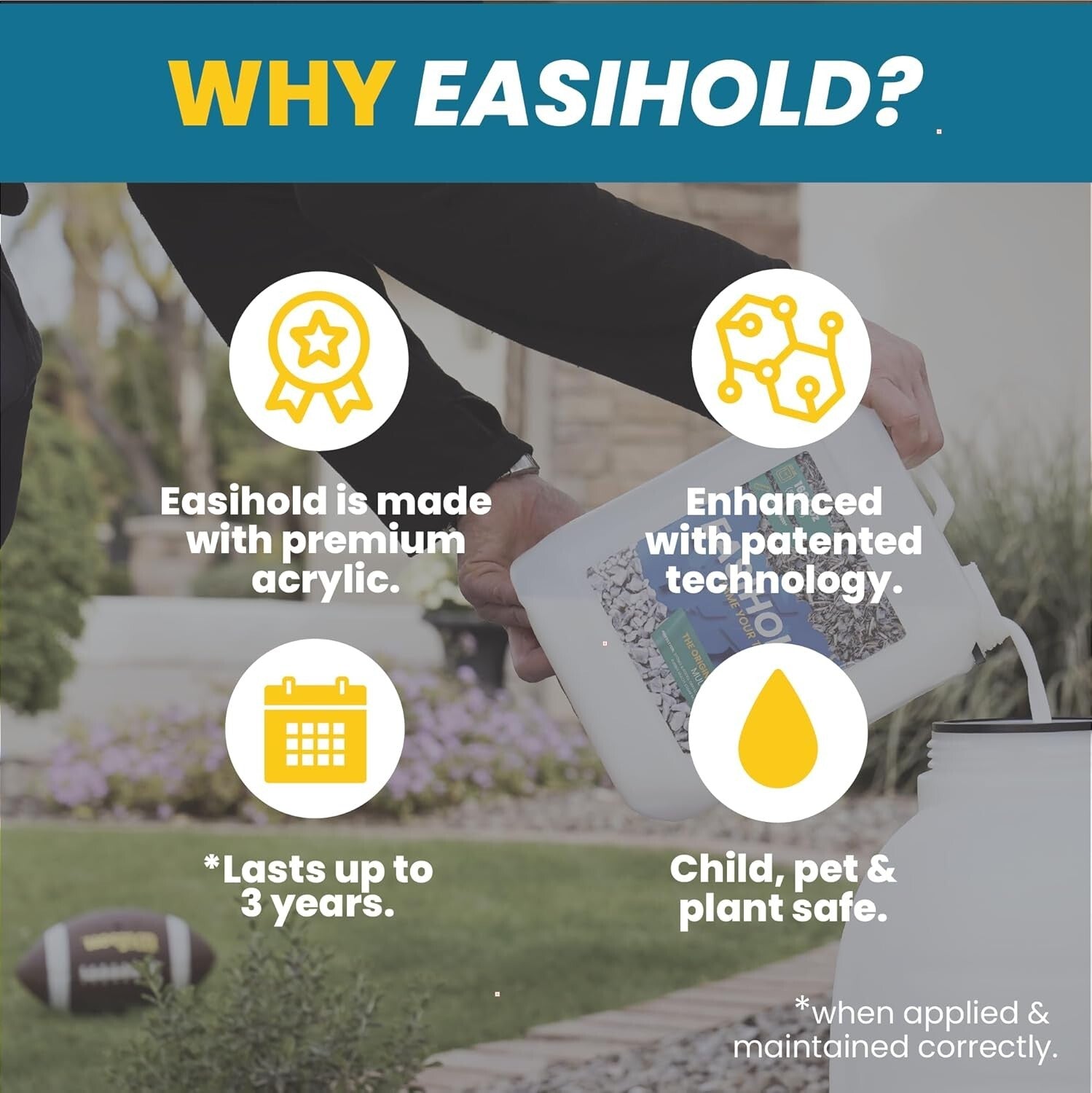 Ready-to-Use EASIHOLD Gravel Binder - Eco-Friendly Solution for Stones & Mulch