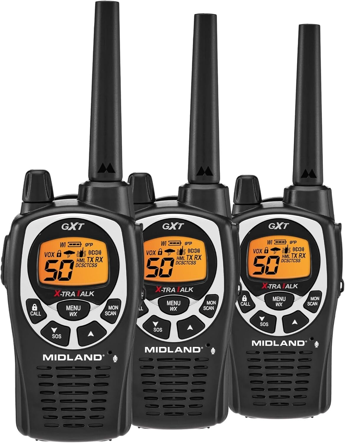 Family Ready Waterproof Walkie-Talkies with 142 Privacy Codes & Alerts
