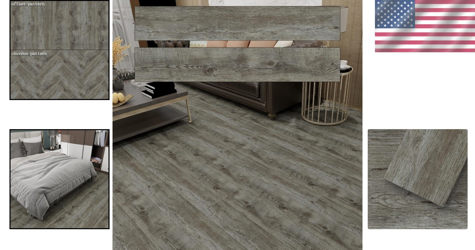 DIY Wood Look Vinyl Flooring Tiles, 36 Pack - Waterproof & Scratch Resistant