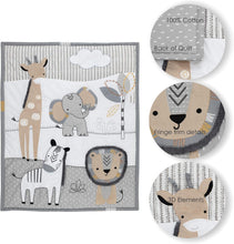 Load image into Gallery viewer, Animal Print Crib Bedding Set - 6-Piece Gender Neutral Nursery Essentials