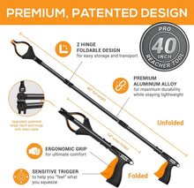 Load image into Gallery viewer, Lightweight 40-Inch Grabber Tool with Rotating Head for Safe Pickup - 2 Pack