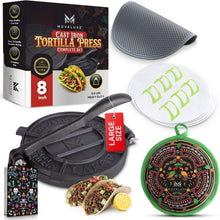 Load image into Gallery viewer, Elegant 8-Inch Tortilla Press Gift Set with Warmer, Holders &amp; Cooking Essentials