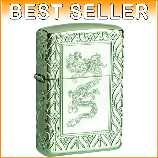 Refillable High Polish Green Brass Pocket Lighter - Perfect Gift Collection
