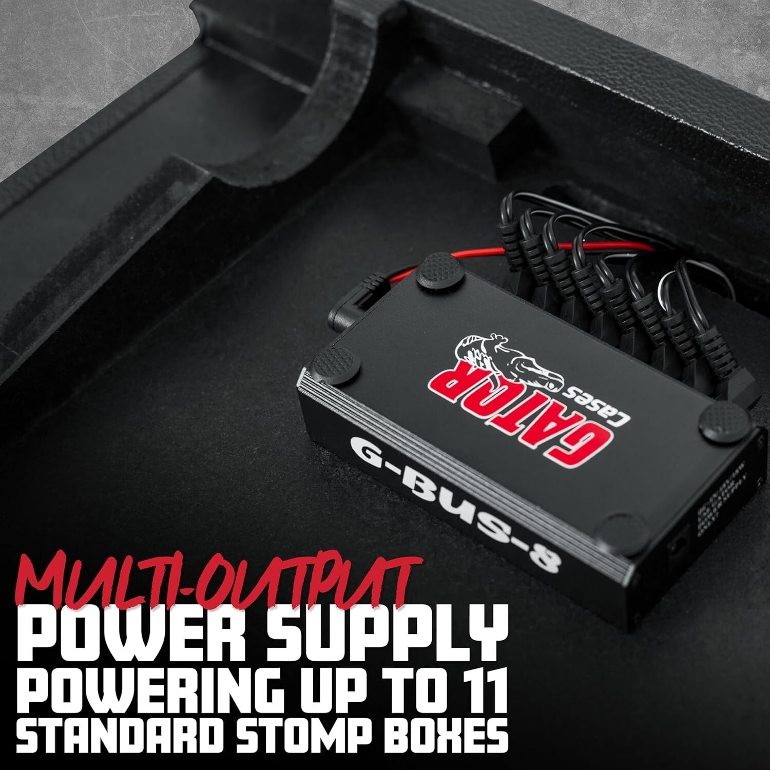 Durable Black Tolex Guitar Pedal Board with Built-In Power and Nylon Carry Case