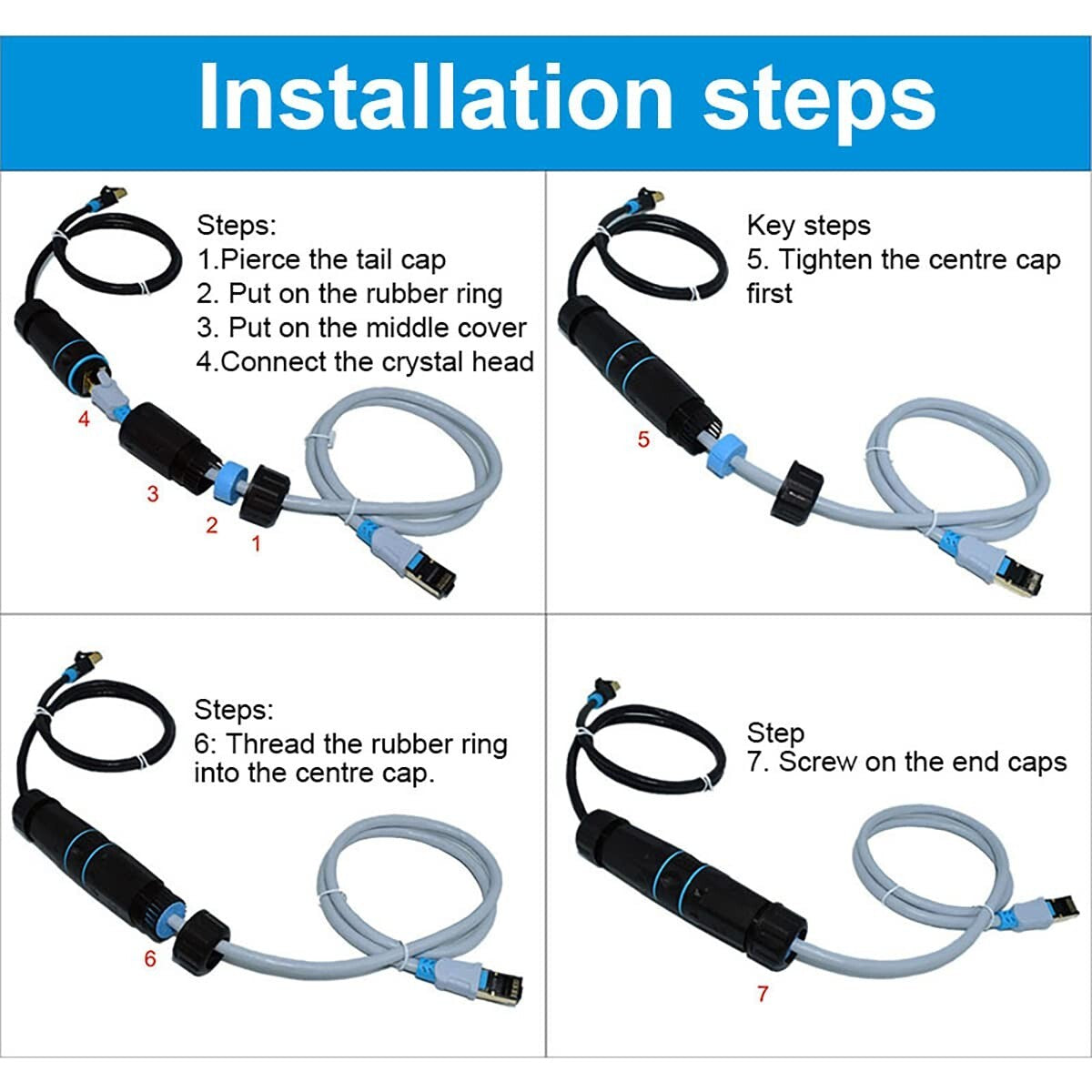Shielded Pure Copper Ethernet Coupler - 10 Pack, Weatherproof RJ45 Connectors