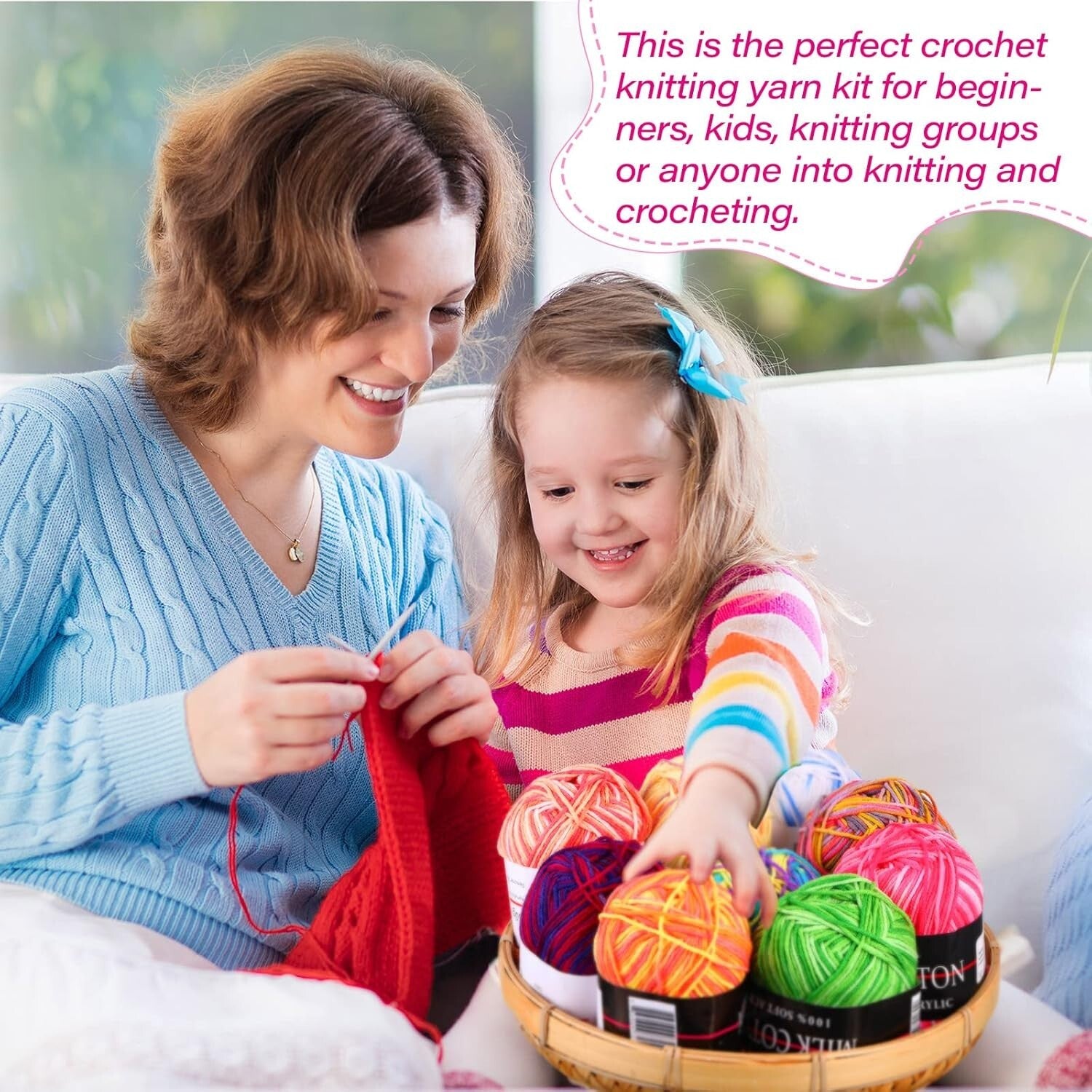 Vibrant 34 Color Milk Cotton Yarn Bundle - Perfect for Custom Crochet Projects