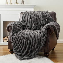 Load image into Gallery viewer, Soft and Stylish 50”x60” Faux Fur Throw Blanket - Elegant Design for All Seasons