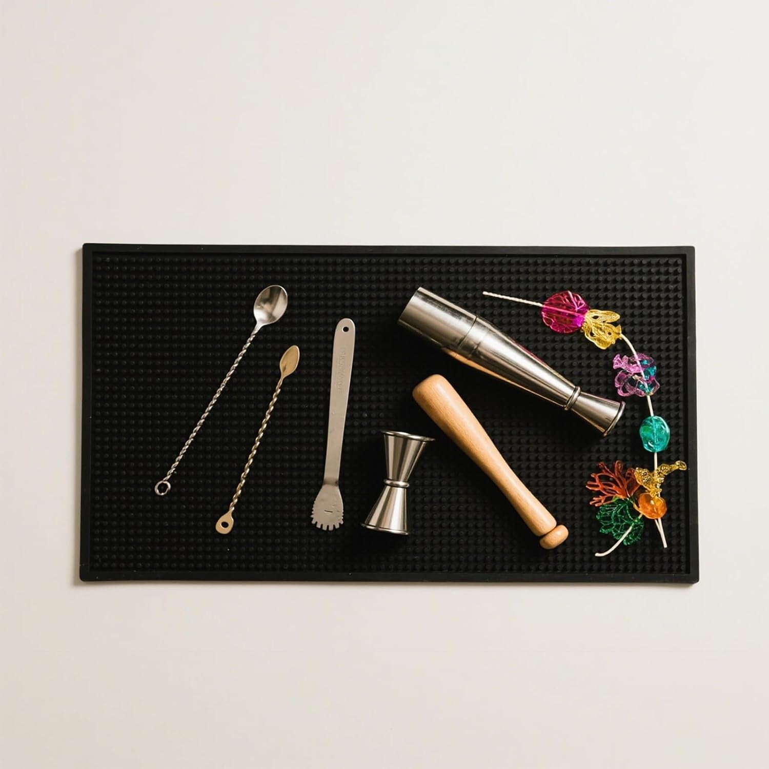 Heavy Duty 12x6 Inch Bar Mats, Non-Slip Rubber - Ideal for Bartenders & Tables