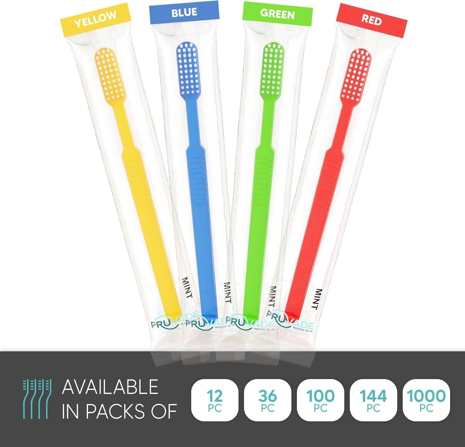 Essential 150 Count Disposable Toothbrush Set - Waterless Mint Flavor for Travel