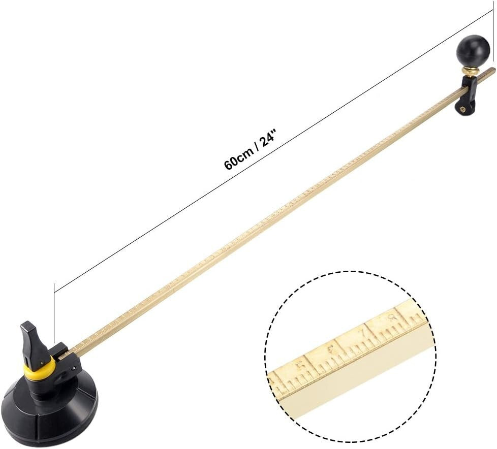 Professional Glass Circular Cutter: Adjustable 120cm Diameter with Suction Cup