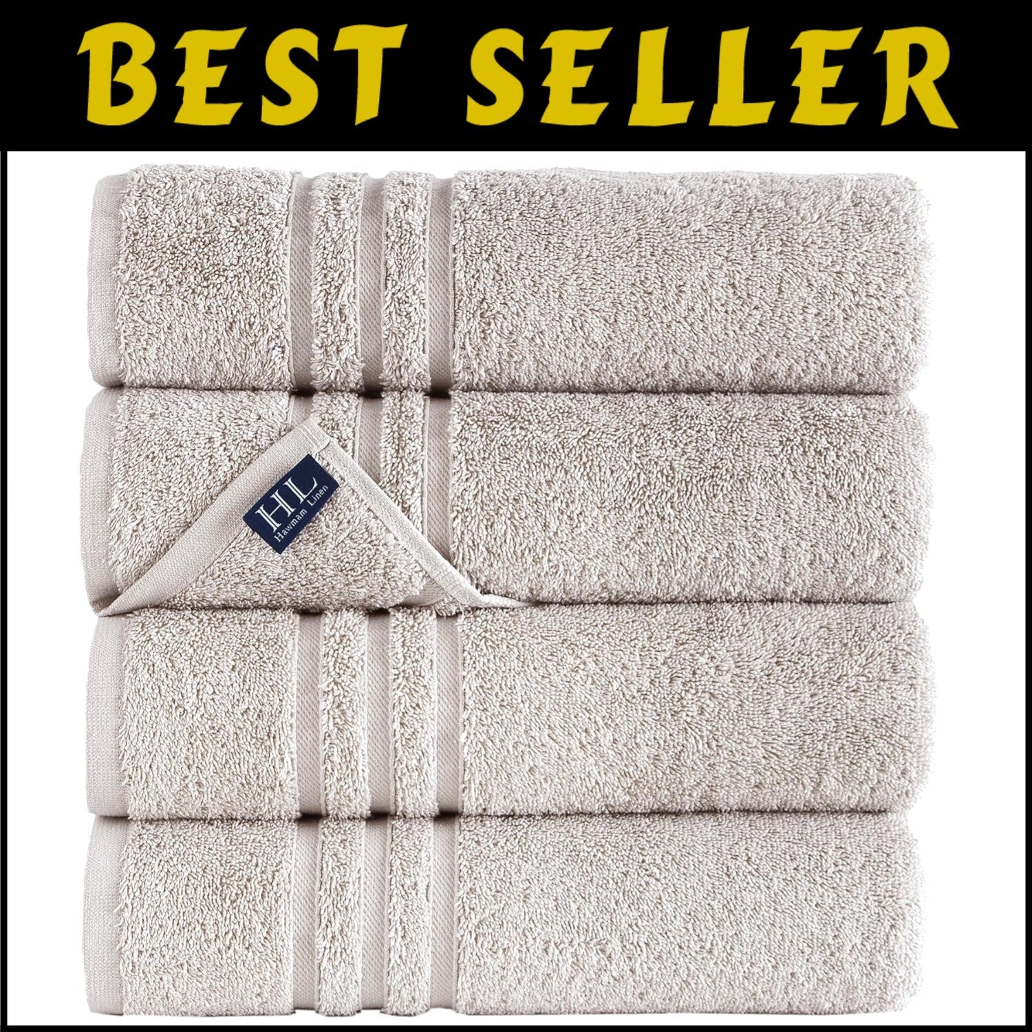 Premium 4-Piece Bath Towel Set – Ice Silver, Quick-Drying Cotton, 600 GSM